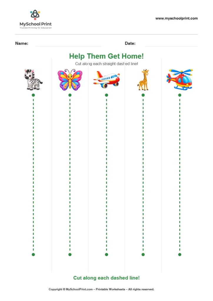 Scissor activity worksheet 61 for kids