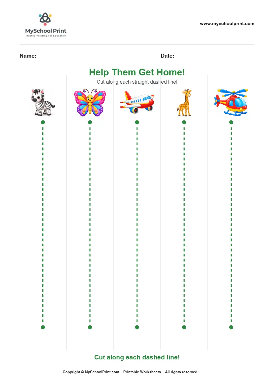 Scissor activity worksheet 61 for kids