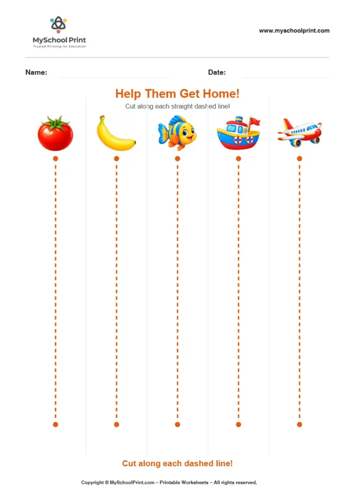 Scissor activity worksheet 62 for kids