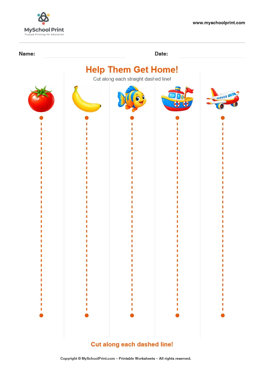 Scissor activity worksheet 62 for kids