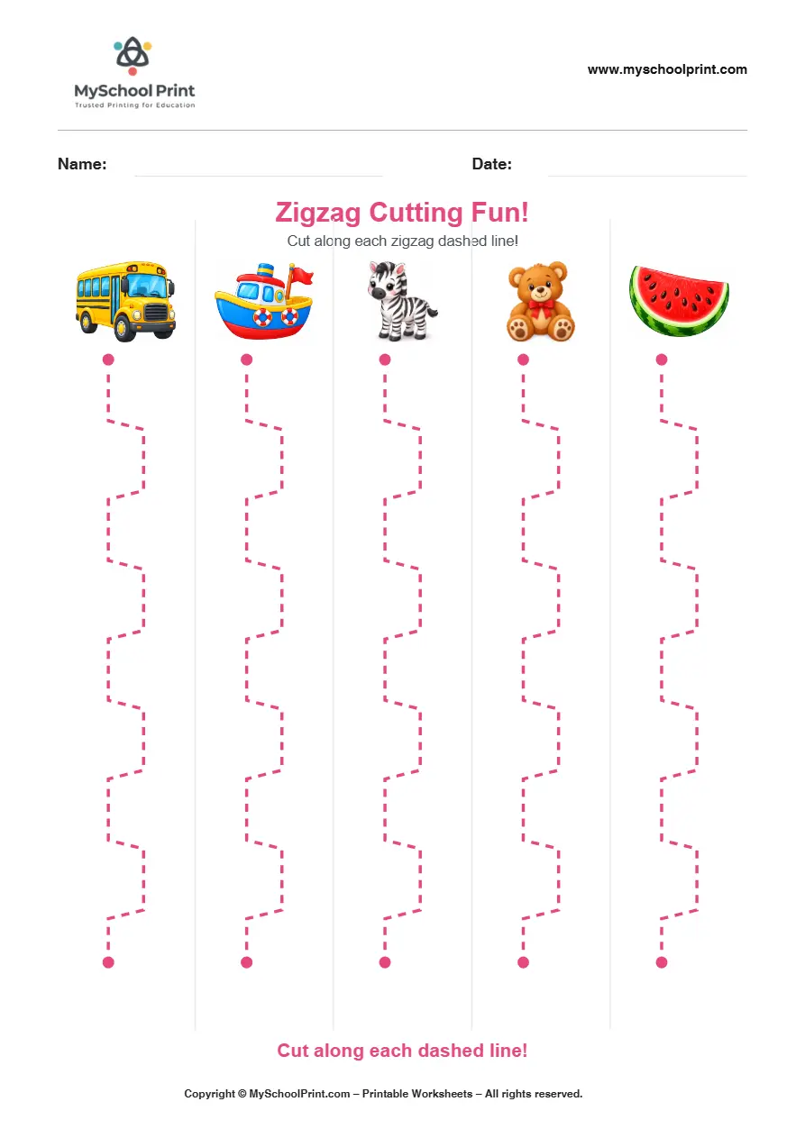 Scissor activity worksheet 87 for kids