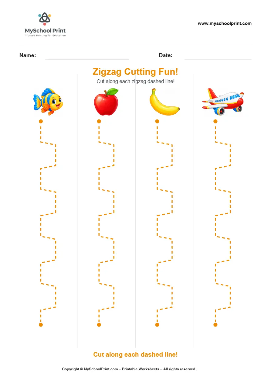 Scissor activity worksheet 88 for kids