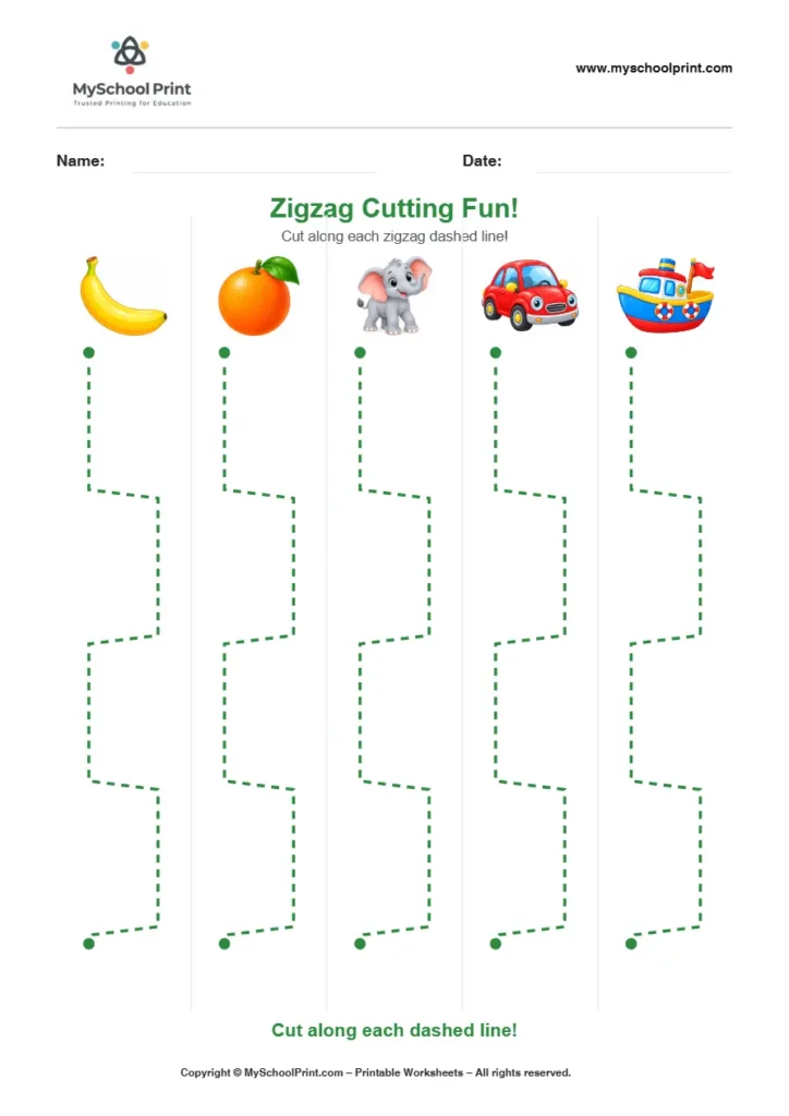 Scissor activity worksheet 89 for kids