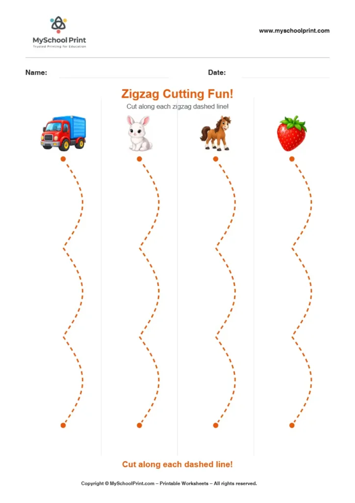 Scissor activity worksheet 90 for kids