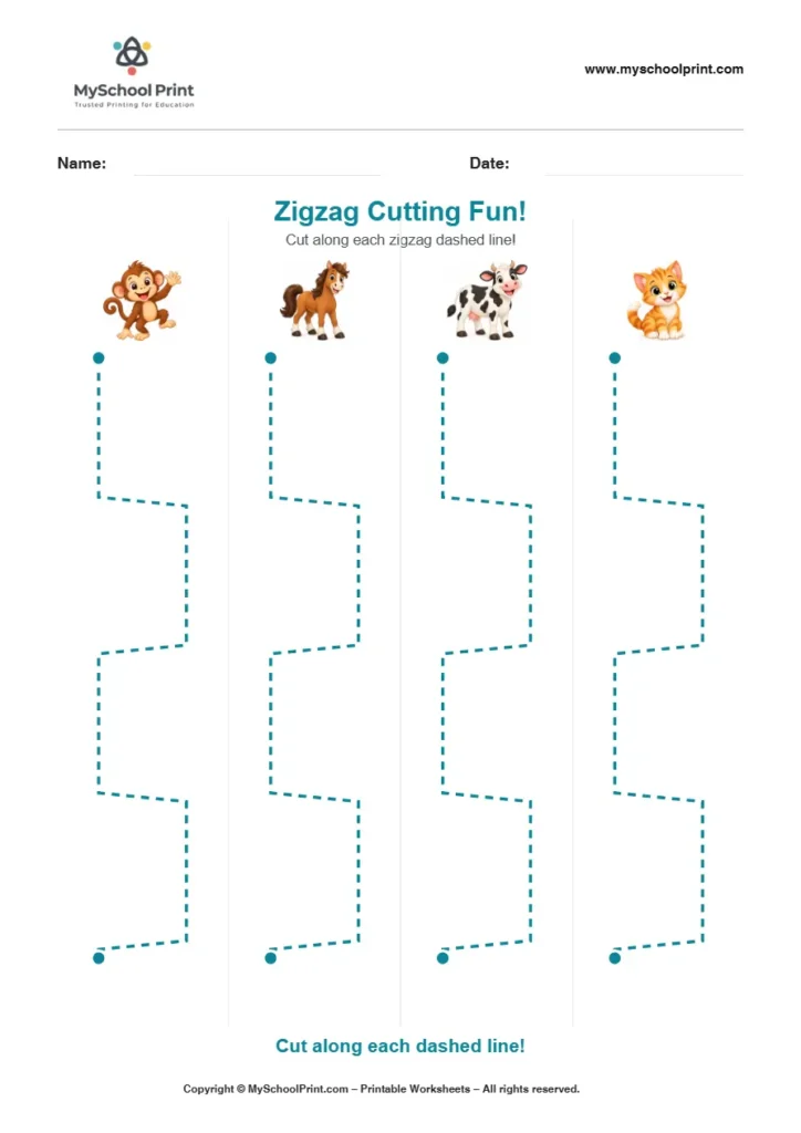 Scissor activity worksheet 91 for kids