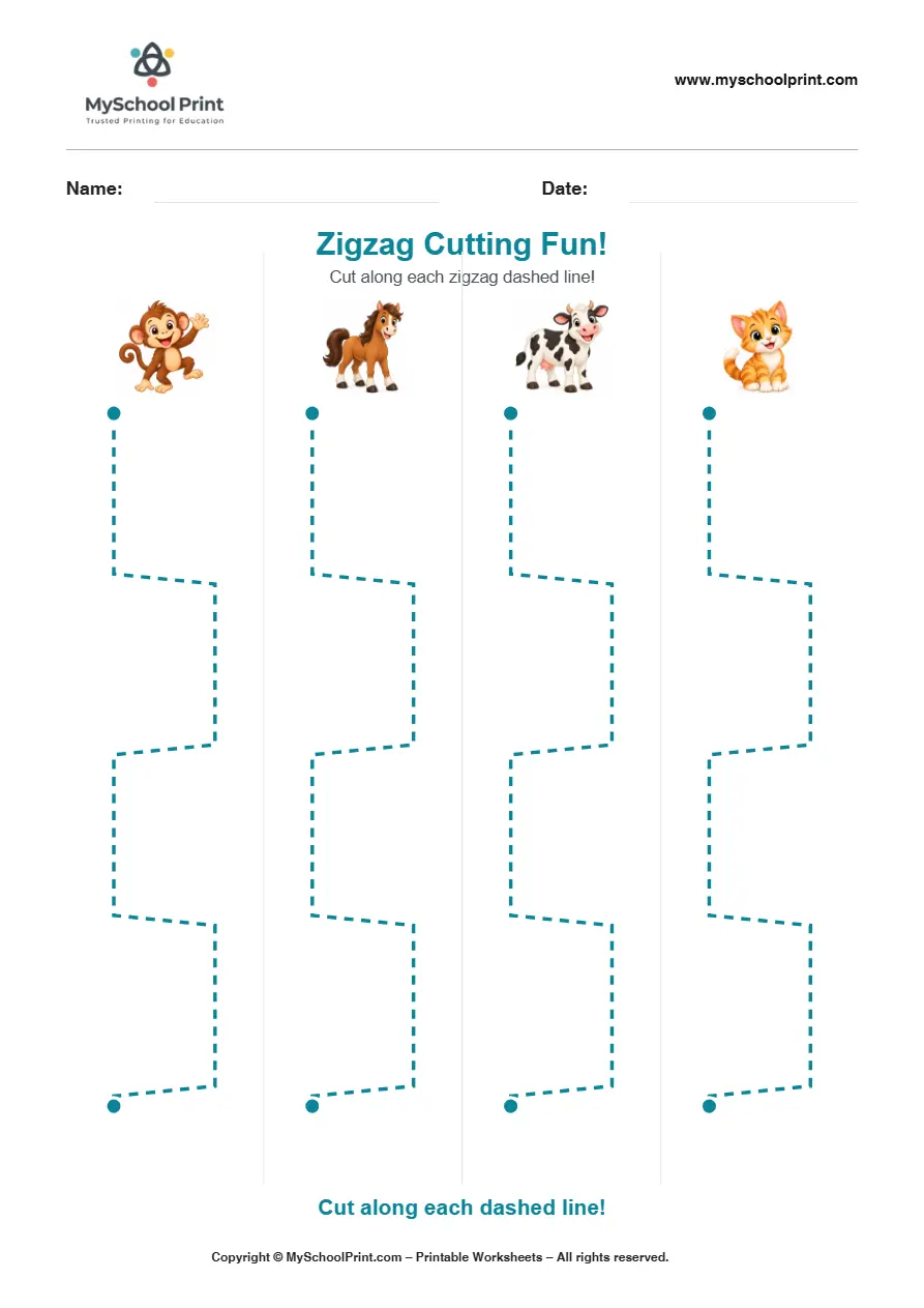 Scissor activity worksheet 91 for kids