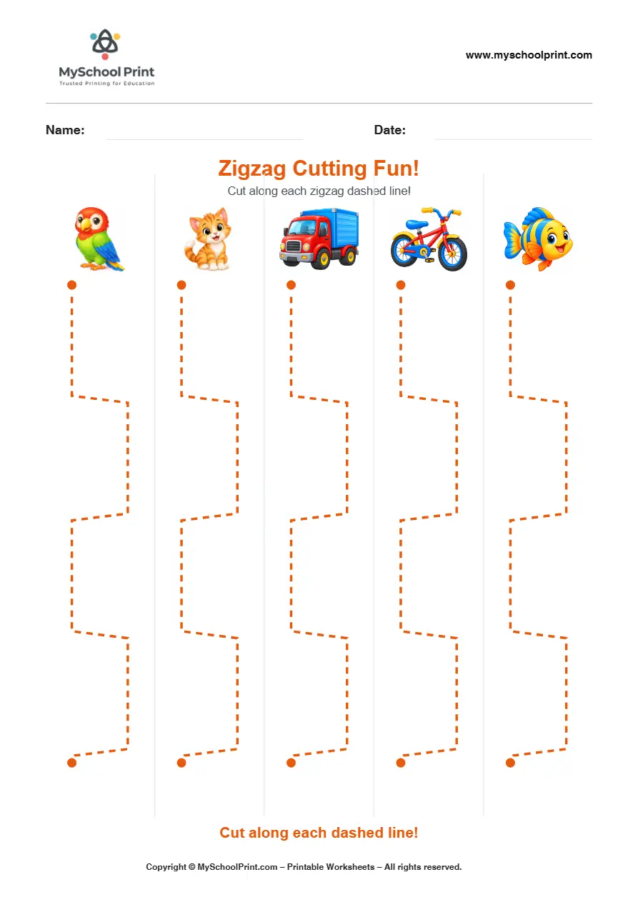 Scissor activity worksheet 94 for kids