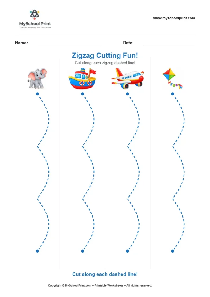 Scissor activity worksheet 95 for kids