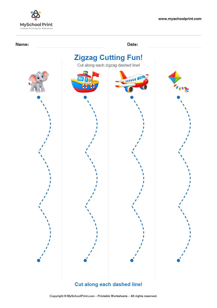 Scissor activity worksheet 95 for kids