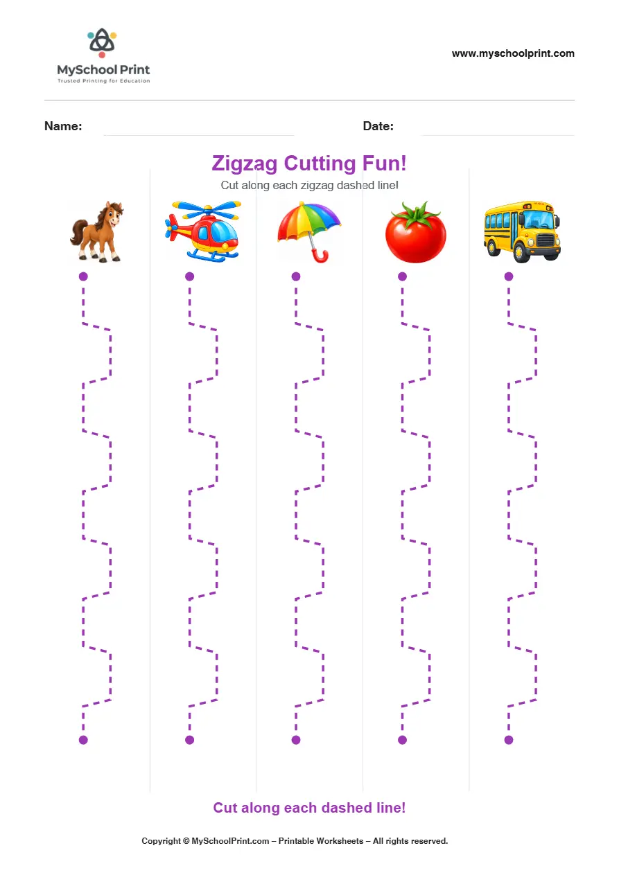 Scissor activity worksheet 96 for kids