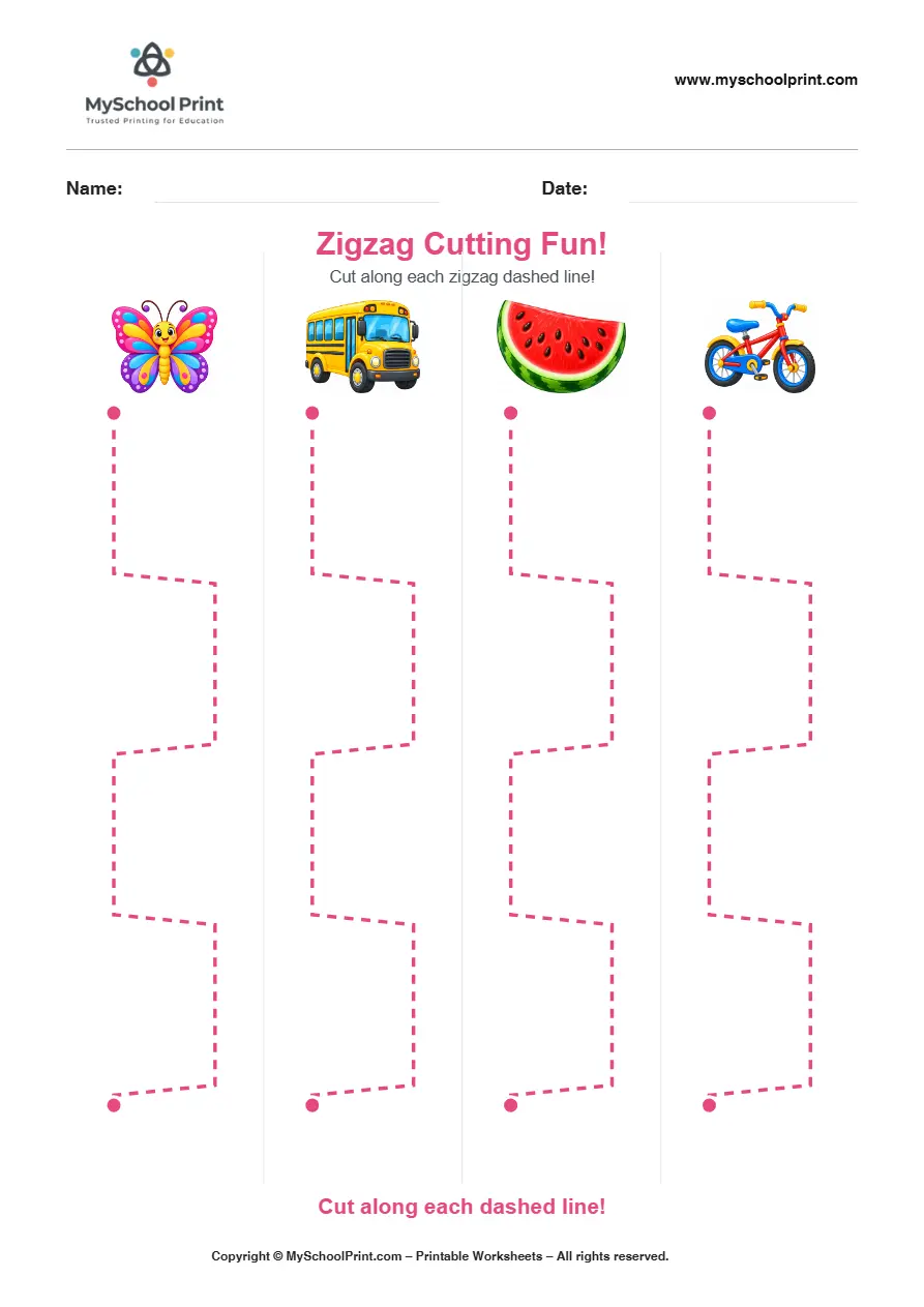 Scissor activity worksheet 97 for kids