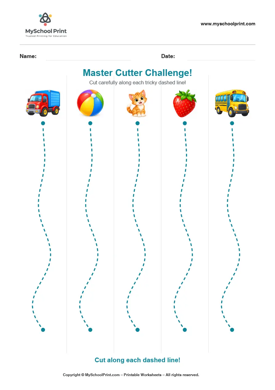 Scissor activity worksheet 99 for kids